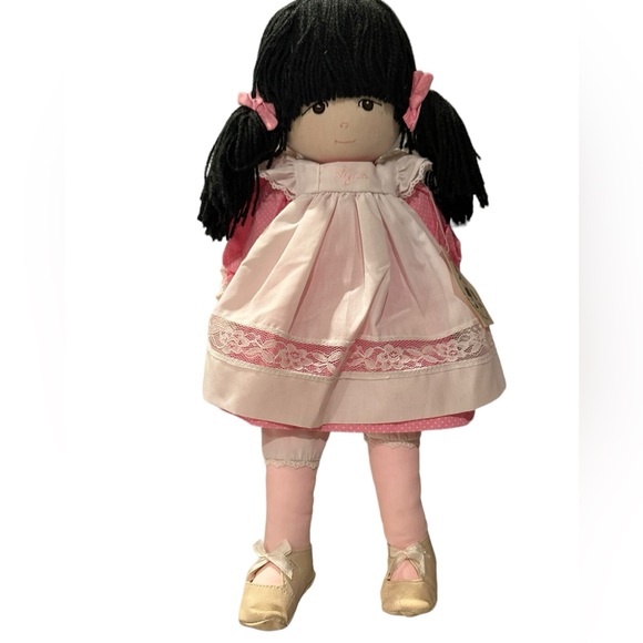 VINTAGE 1983 DOLL BY PAULINE BJONNESS JACOBSEN PINK DRESS PINAFORE 19” LYNN - Picture 2 of 9